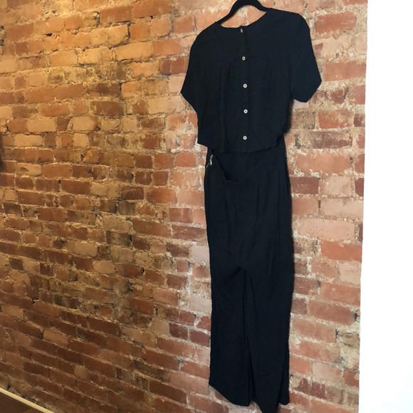 Black Linen Jumpsuit - Picture 1 of 8